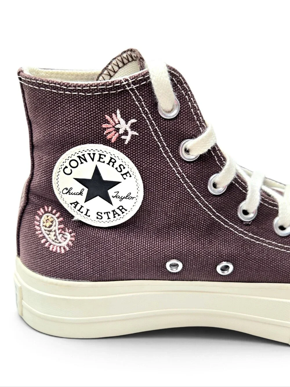 Converse Chuck Taylor, All Star Paisley Pop, Embroidered High Top Sneakers. 8